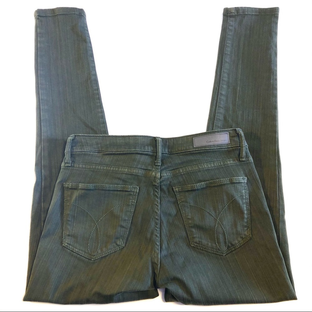 Calvin Klein Skinny Ankle Jeans, olive green Sz 2